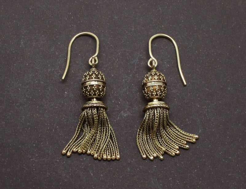 Boucles d'oreilles Pompons Or Jaune XIXe