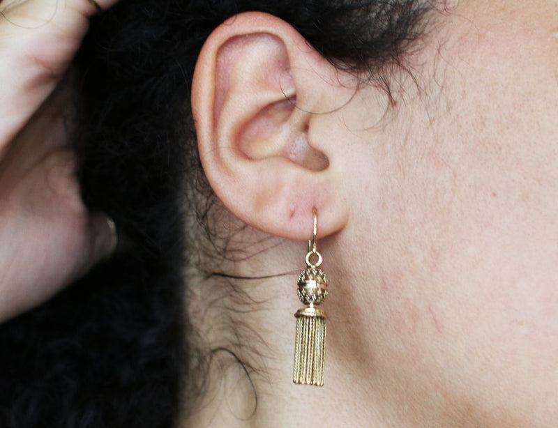 Boucles d'oreilles Pompons Or Jaune XIXe