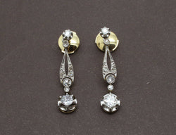 Boucles d'Oreilles Art Déco Diamants