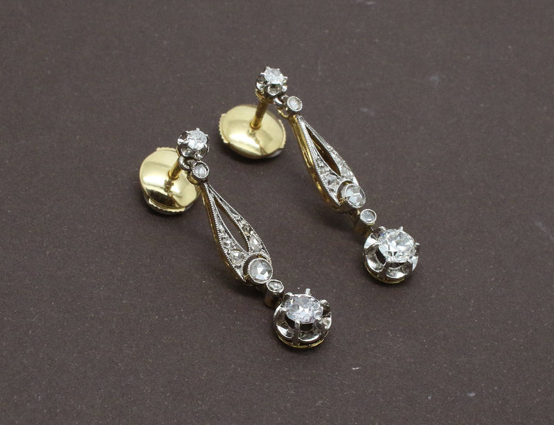 Boucles d'Oreilles Art Déco Diamants