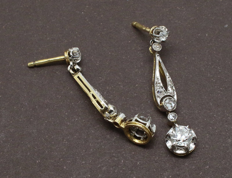 Boucles d'Oreilles Art Déco Diamants