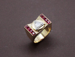 Bague Tank Diamant Triangle
