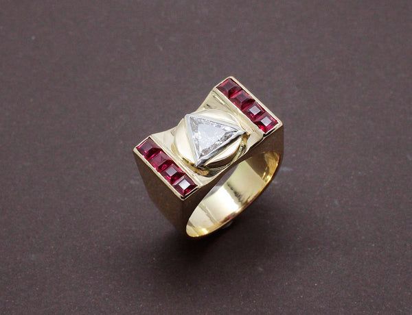 Bague Tank Diamant Triangle