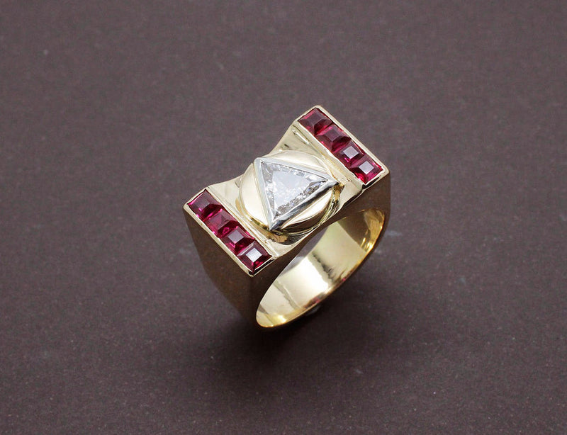 Bague Tank Diamant Triangle