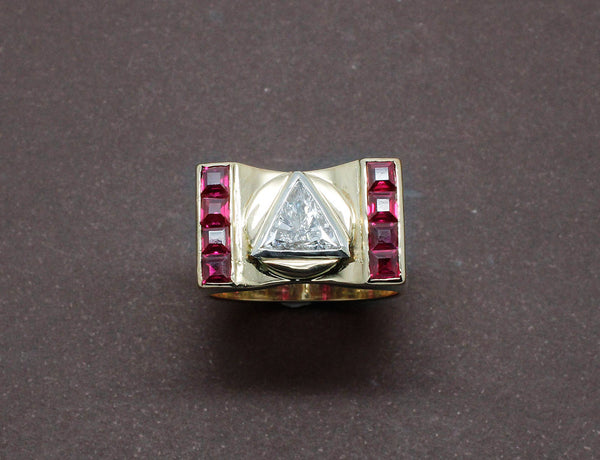 Bague Tank Diamant Triangle