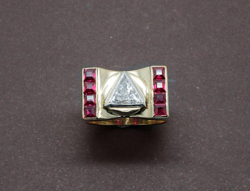 Bague Tank Diamant Triangle