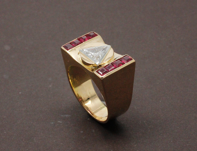 Bague Tank Diamant Triangle