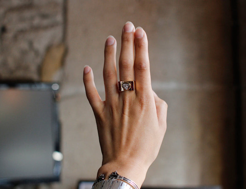 Bague Tank Diamant Triangle