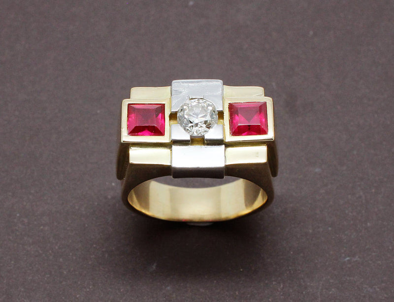Bague Tank Diamant et Verneuils
