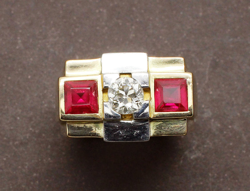 Bague Tank Diamant et Verneuils