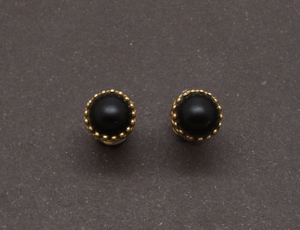 Boucles d'oreilles Or et Jais