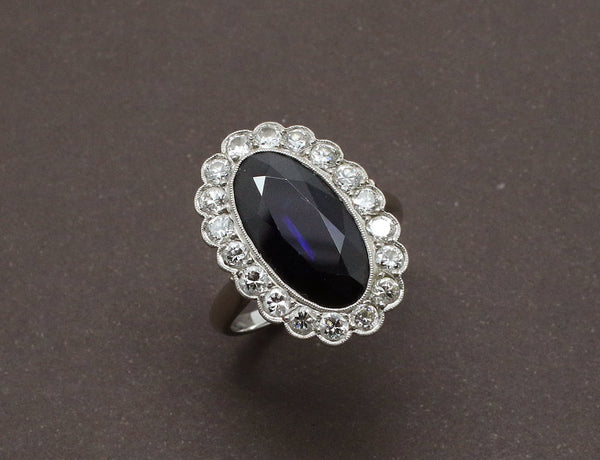 Bague Pompadour Saphir Diamants