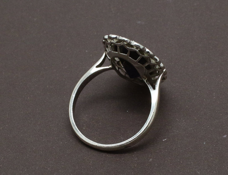 Bague Pompadour Saphir Diamants