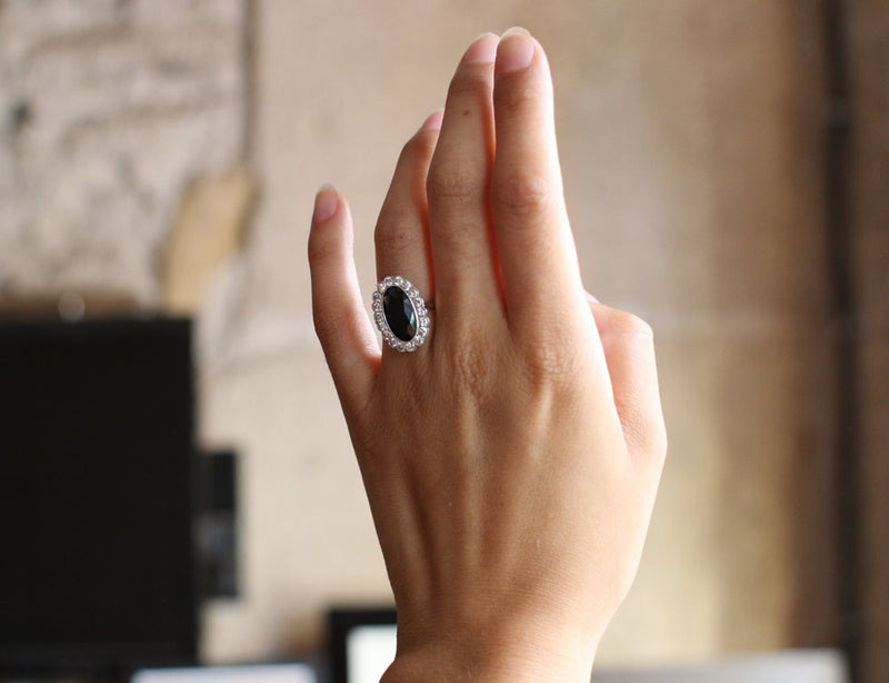 Bague Pompadour Saphir Diamants