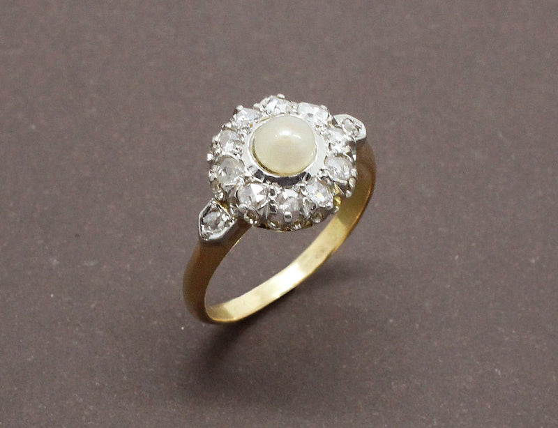 Bague Marguerite Perle et Diamants