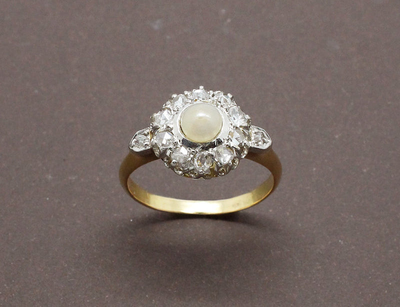 Bague Marguerite Perle et Diamants