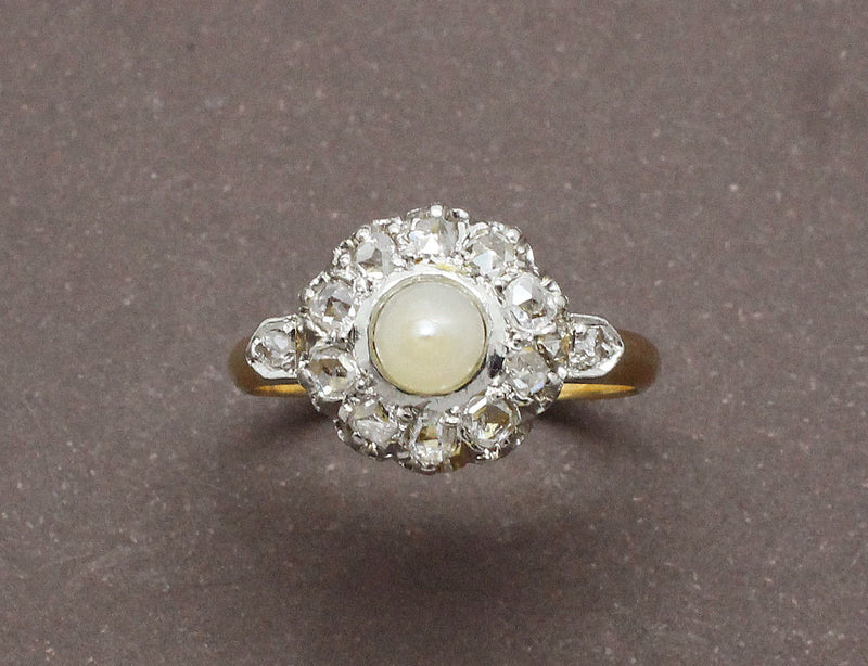 Bague Marguerite Perle et Diamants