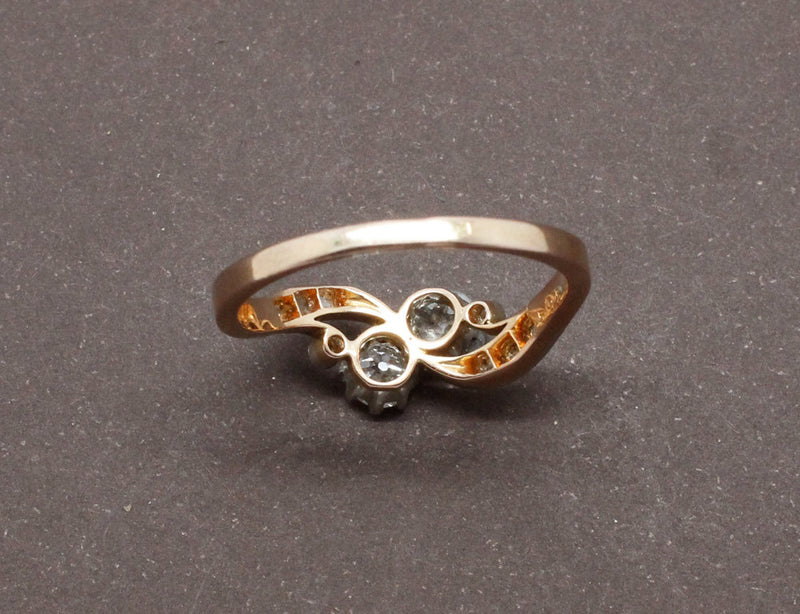 Bague Toi et Moi Diamants Or Rose