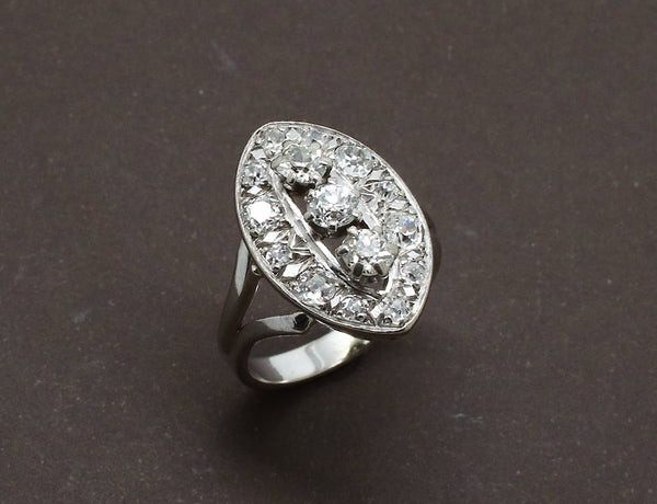 Bague Marquise Diamants Or Blanc
