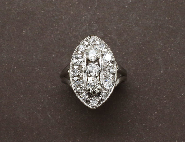 Bague Marquise Diamants Or Blanc