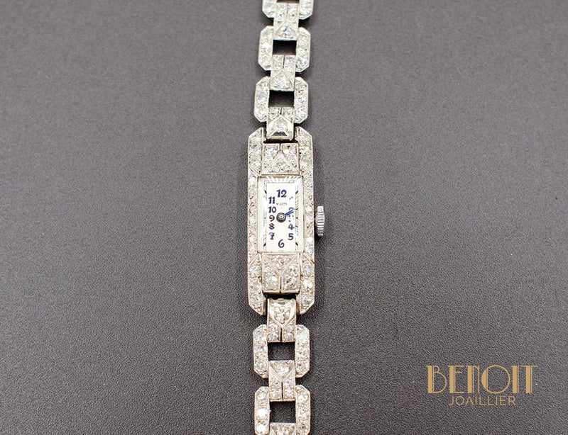 Montre Art Déco Platine Diamants