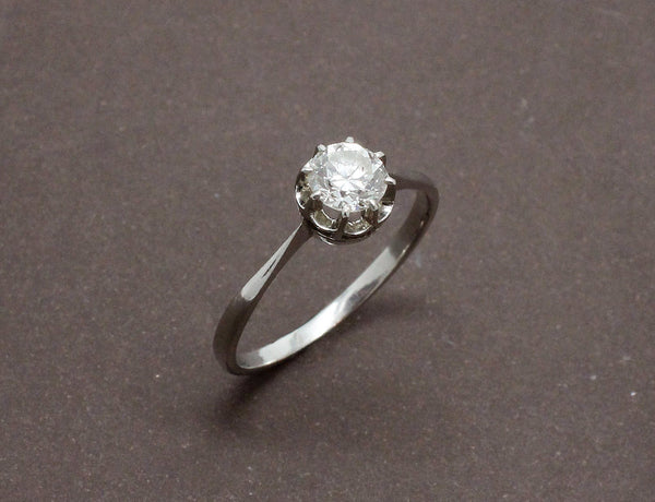 Solitaire Ancien Platine et Diamants