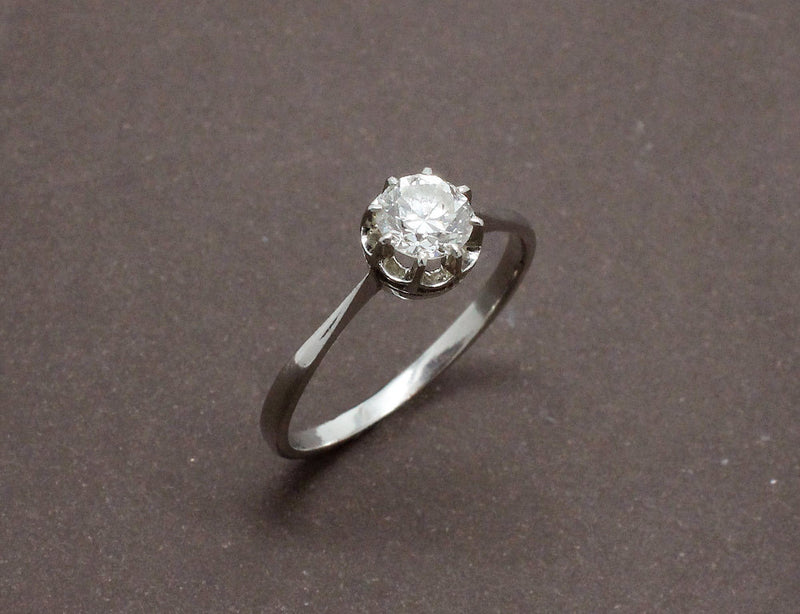 Solitaire Ancien Platine et Diamants