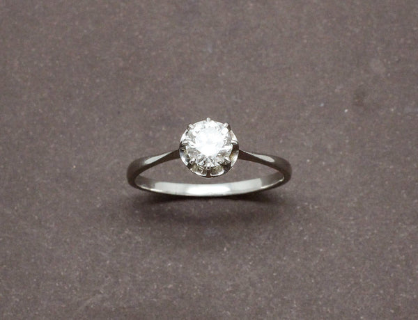 Solitaire Ancien Platine et Diamants