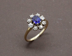 Bague Fleur Saphir et Diamants