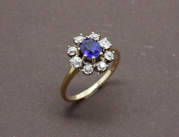 Bague Fleur Saphir et Diamants