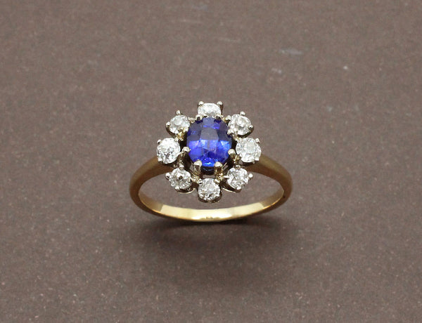 Bague Fleur Saphir et Diamants