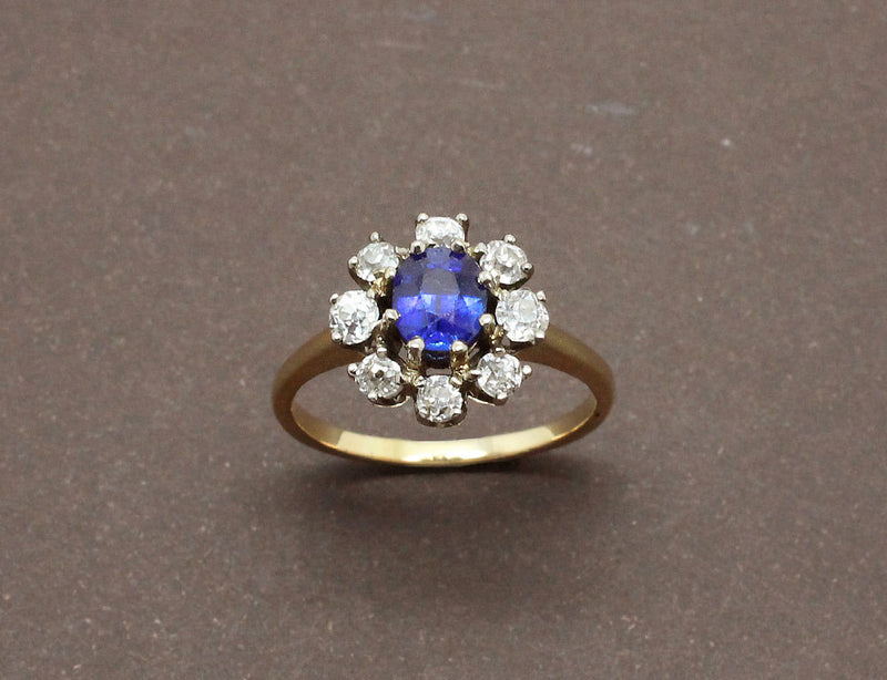 Bague Fleur Saphir et Diamants