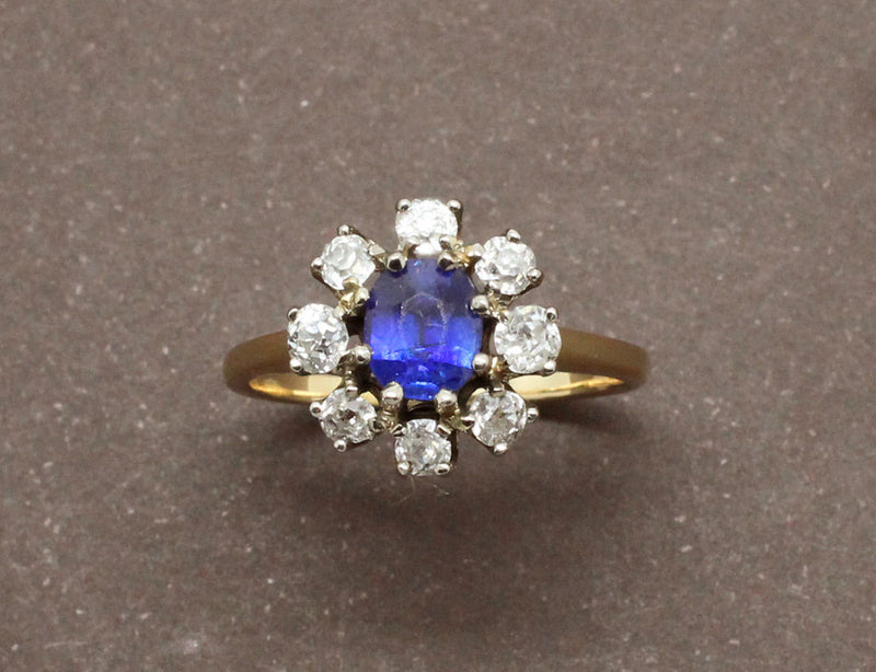 Bague Fleur Saphir et Diamants
