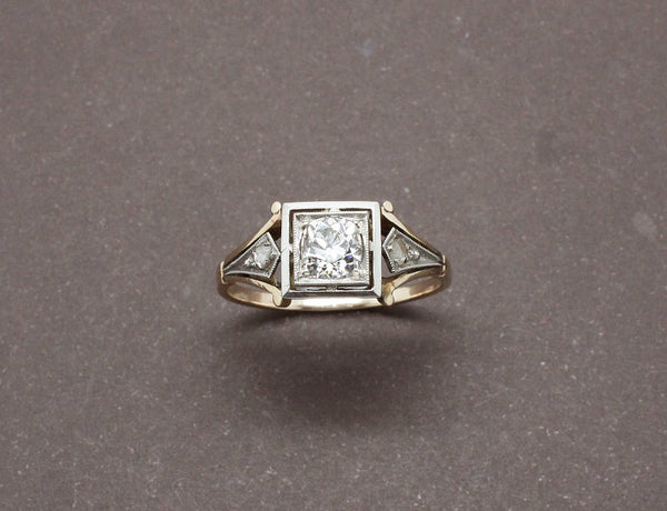 Bague Art Déco Plateau Carré