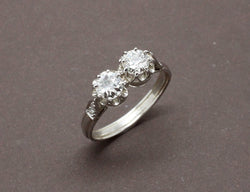 Bague Deux Diamants Platine