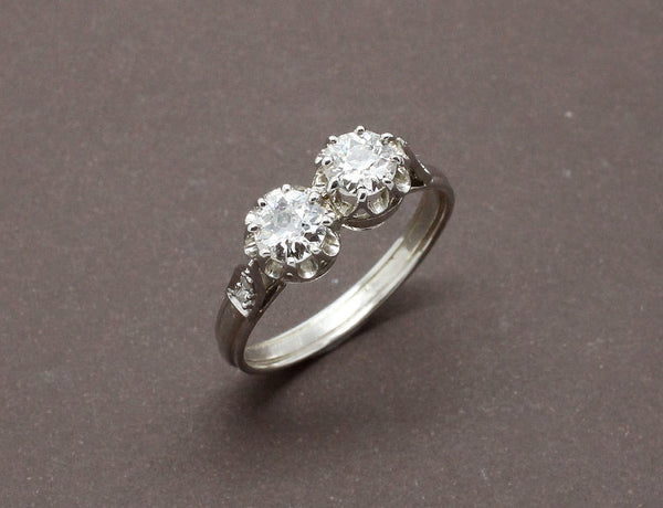 Bague Deux Diamants Platine