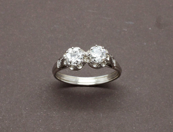 Bague Deux Diamants Platine