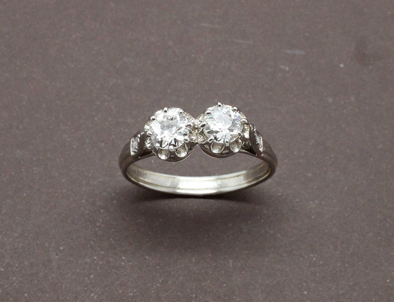 Bague Deux Diamants Platine