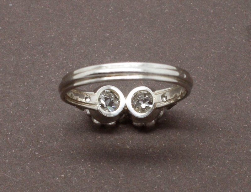 Bague Deux Diamants Platine