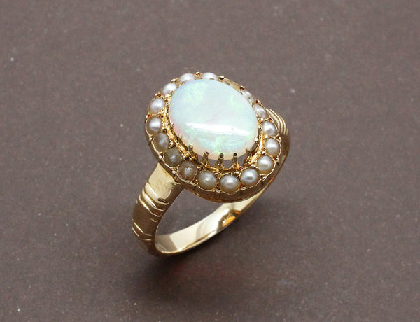 Bague Opale et Perles