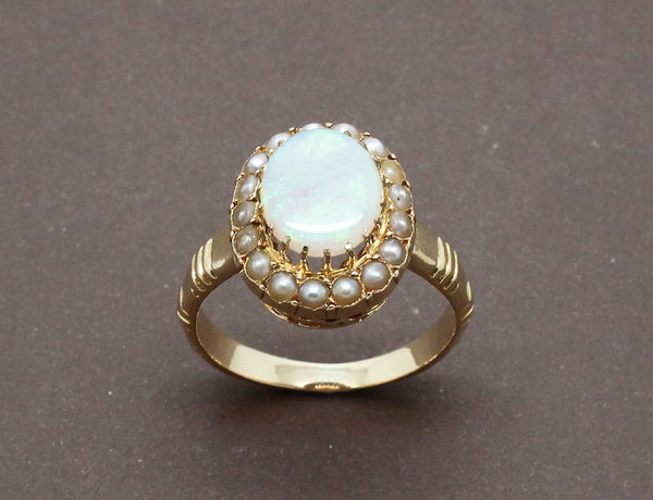 Bague Opale et Perles