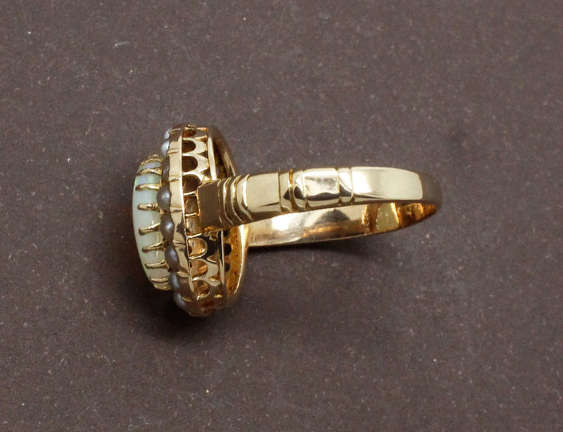 Bague Opale et Perles