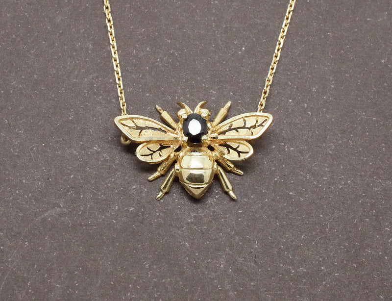 Pendentif Abeille Or et Saphir