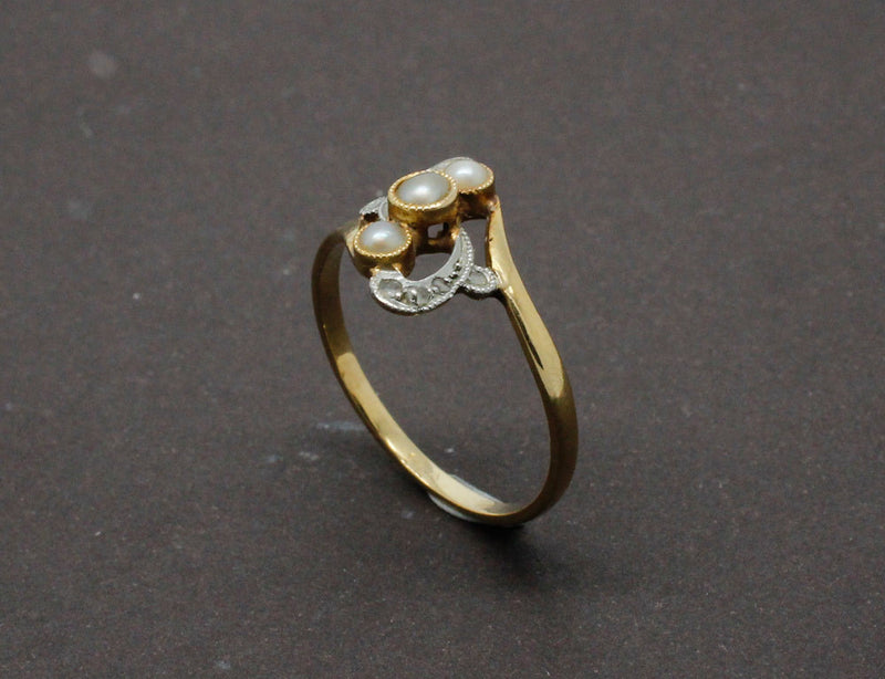 Bague Art Nouveau Perles Fines