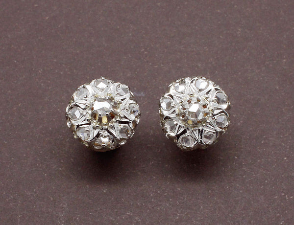 Boucles d'Oreilles Fleurs Diamants