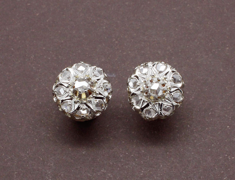 Boucles d'Oreilles Fleurs Diamants