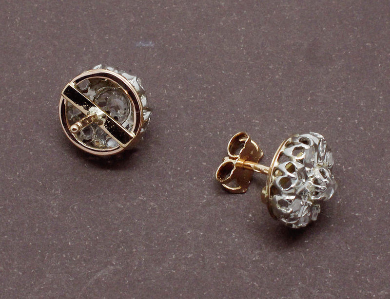 Boucles d'Oreilles Fleurs Diamants