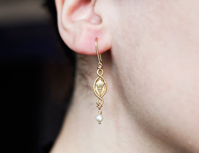 Boucles d'Oreilles Pendantes Art Déco