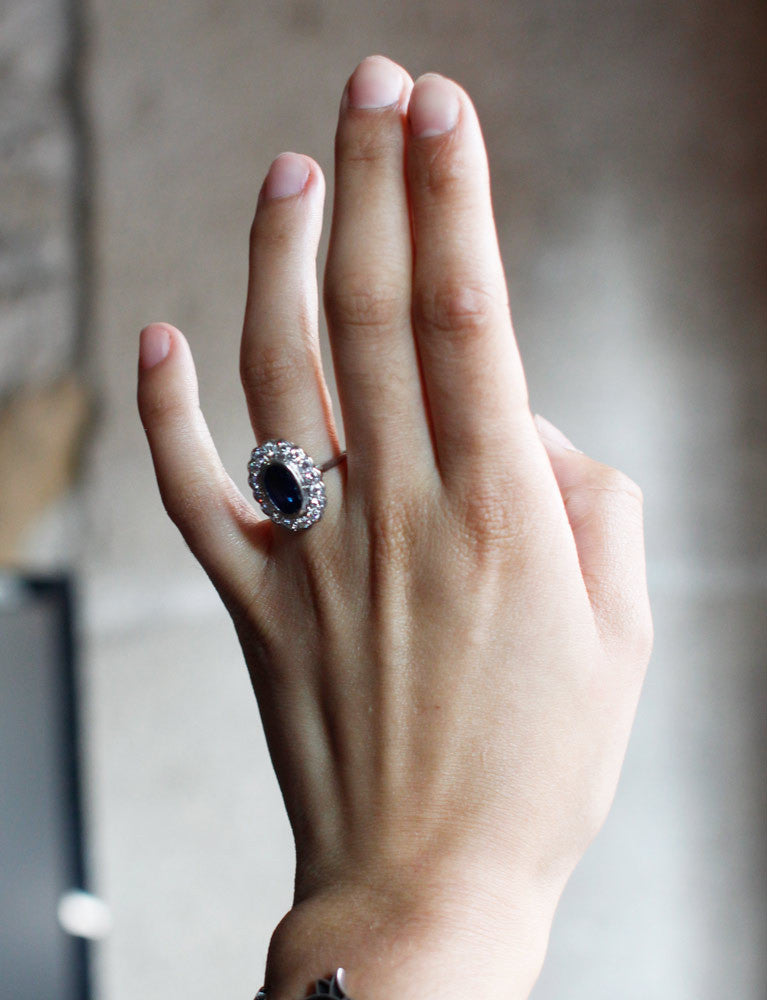 Bague Pompadour Saphir Diamants