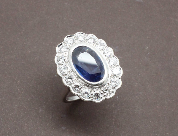 Bague Pompadour Saphir Diamants